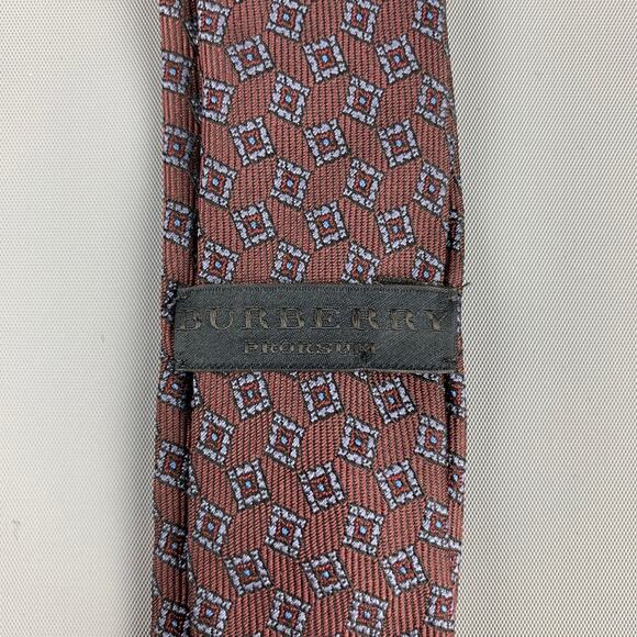 BURBERRY PRORSUM Brown Silk Print Skinny Tie - Picture 4 of 4